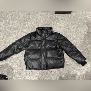 Alice and Olivia Leather Puffer Jacket